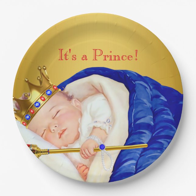 Assiettes En Carton Baby shower Royal Prince (Devant)