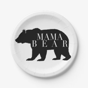 Assiettes En Carton Baby shower rustique de maman Bear  