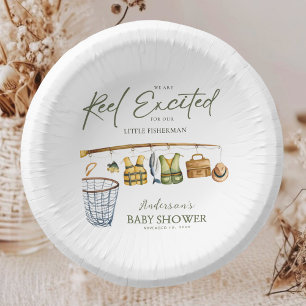 Assiettes En Carton Baby shower Rustique Little Fisherman