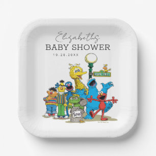 Assiettes En Carton Baby shower Sesame Street Pals