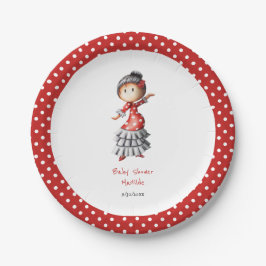 Assiettes En Carton Baby shower Sevillana enceinte en espagnol