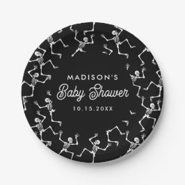 Assiettes En Carton Baby shower Skeletons de danse éffrayante