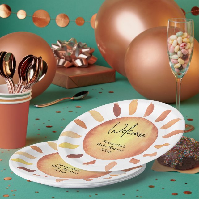 Assiettes En Carton Baby shower solaire (Multi)