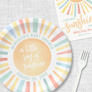 Assiettes En Carton Baby shower soleil rose