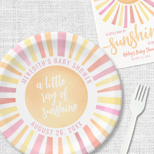Assiettes En Carton Baby shower soleil rose