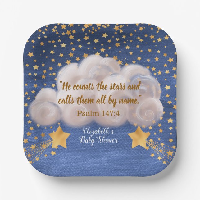 Assiettes En Carton Baby shower Star Twin (Recto)