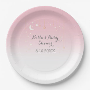 Assiettes En Carton Baby shower Stars Moon