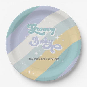 Assiettes En Carton Baby shower Super Blue Retro