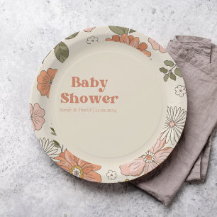Assiettes En Carton Baby shower super Boho thème les années 70