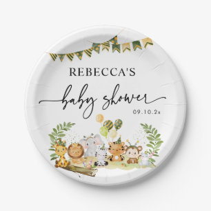 Assiettes En Carton Baby shower Super Cute Safari Jungle Party