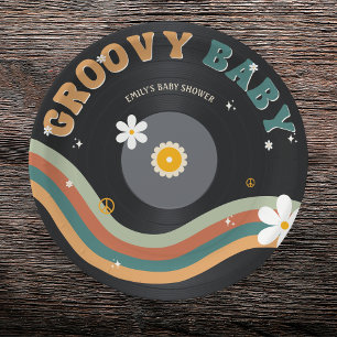 Assiettes En Carton Baby shower super Retro Retro Vinyl
