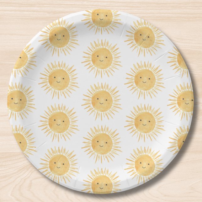 Assiettes En Carton Baby-shower sur le thème du Soleil (Créateur téléchargé)