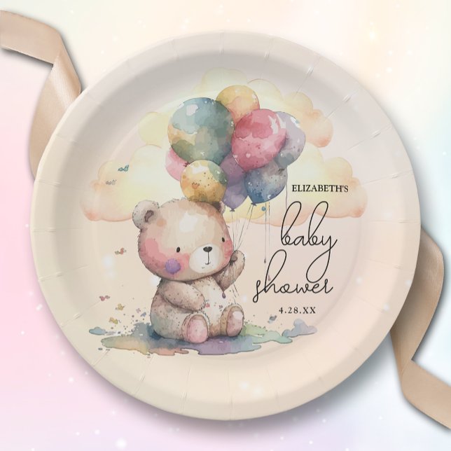 Assiettes En Carton Baby shower Teddy Bear (Créateur téléchargé)