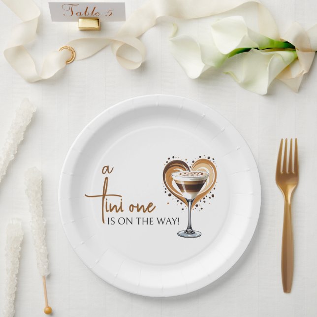Assiettes En Carton Baby shower Tini One Espresso Martini (Mariage)