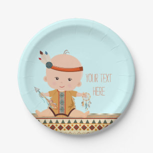Assiettes En Carton Baby shower tribal de Boho