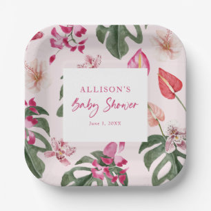 Assiettes En Carton Baby-Shower Tropical