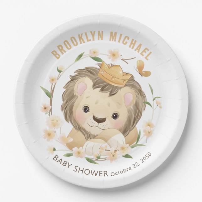 Assiettes En Carton Baby shower Whimsical Baby Lion King (Devant)