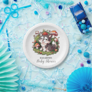 Assiettes En Carton Baby shower Whimsical Magic Wolf