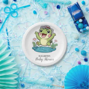 Assiettes En Carton Baby shower Whimsical Pastel Frog