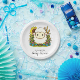 Assiettes En Carton Baby shower Whimsical Pastel Sheep