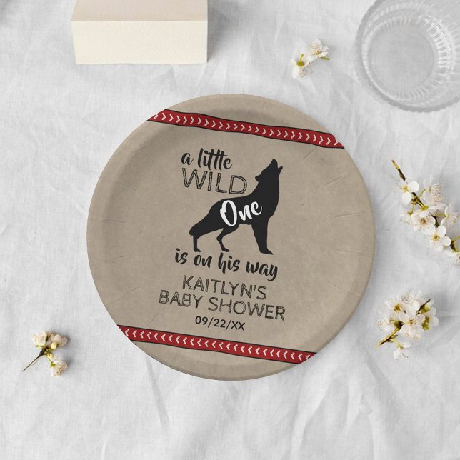 Assiettes En Carton Baby shower Wild One Boys (Créateur téléchargé)