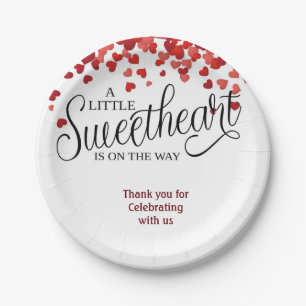 Assiettes En Carton BABY SHOWERTableware coeurs amour