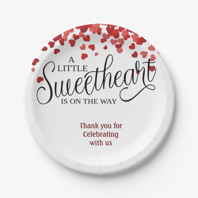 Assiettes En Carton BABY SHOWERTableware||coeurs|amour (Devant)