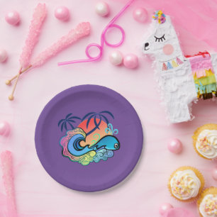 Assiettes En Carton Baby Whale Surfer