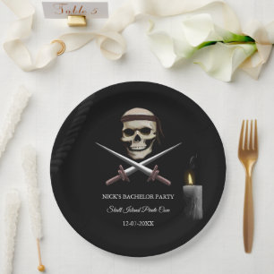 Assiettes En Carton Baccalauréat en pirate / Fête d'anniversaire - thè