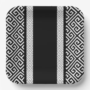 Assiettes En Carton Bachelor noir et blanc