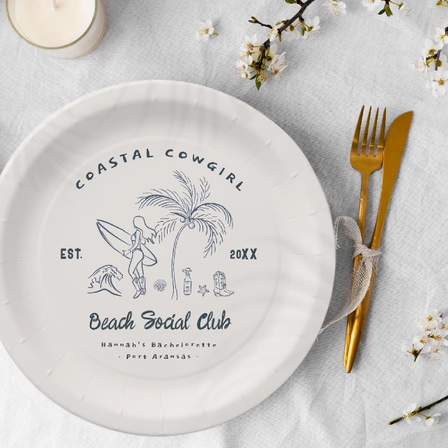 Assiettes En Carton Bachelorette Coastal Cowgirl (Créateur téléchargé)