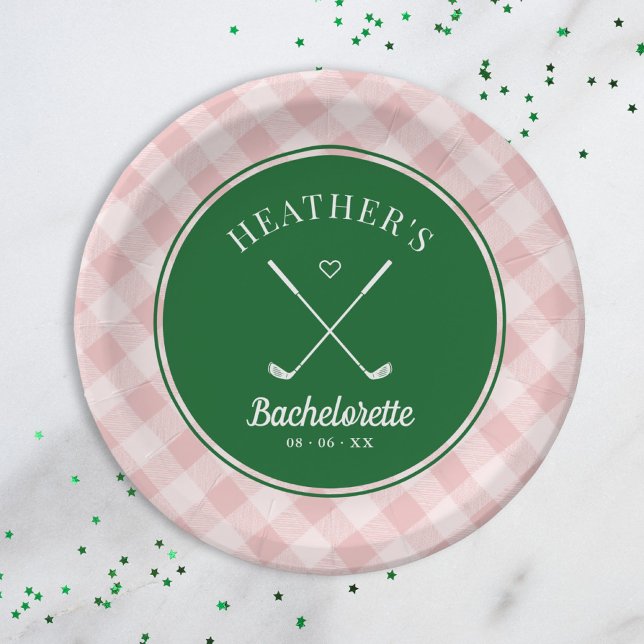 Assiettes En Carton Bachelorette de golf dernier Swing (Créateur téléchargé)