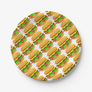 Assiettes En Carton Bacon Cheeseburger