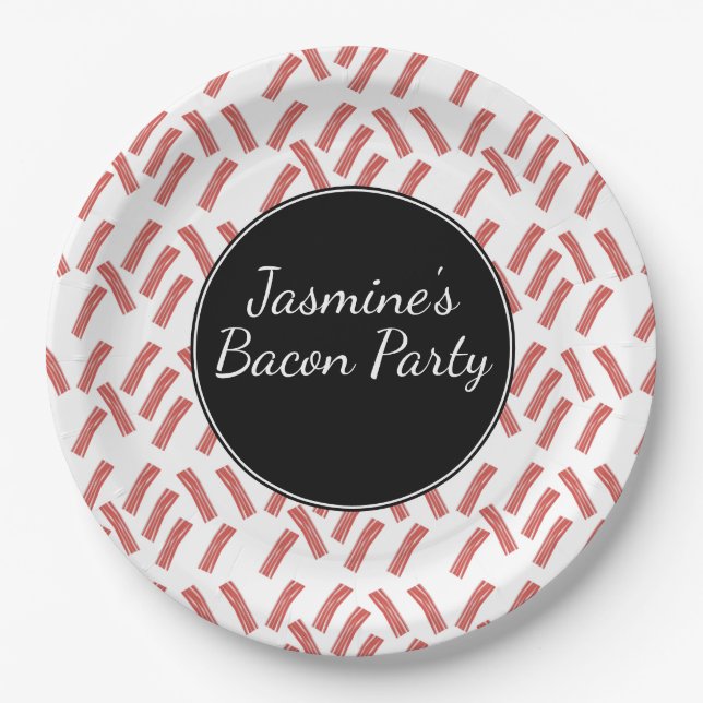 Assiettes En Carton Bacon fête d'anniversaire n'importe quel âge (Devant)