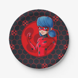 Assiettes En Carton Badge rouge Ladybug