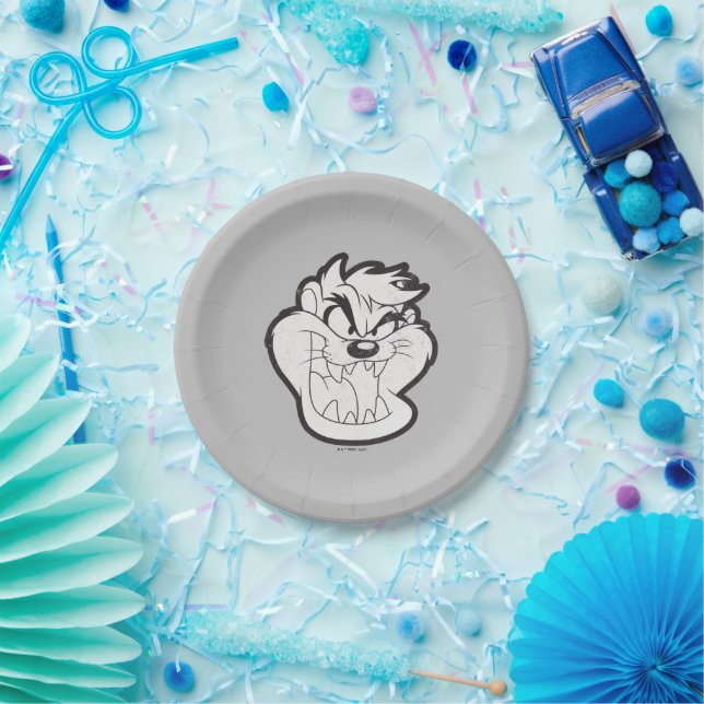 Assiettes En Carton Badge TAZ™ Evil Grin (Fête)