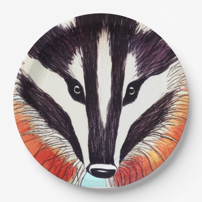Assiettes En Carton Badger (Devant)