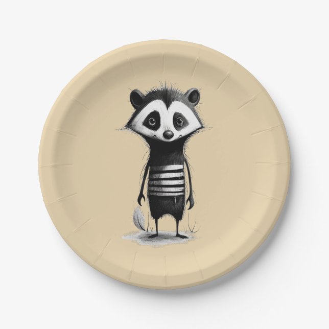 Assiettes En Carton Badger de blaireau (Devant)