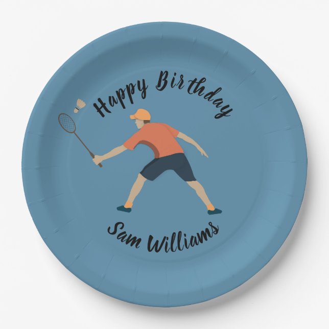 Assiettes En Carton Badminton (Devant)