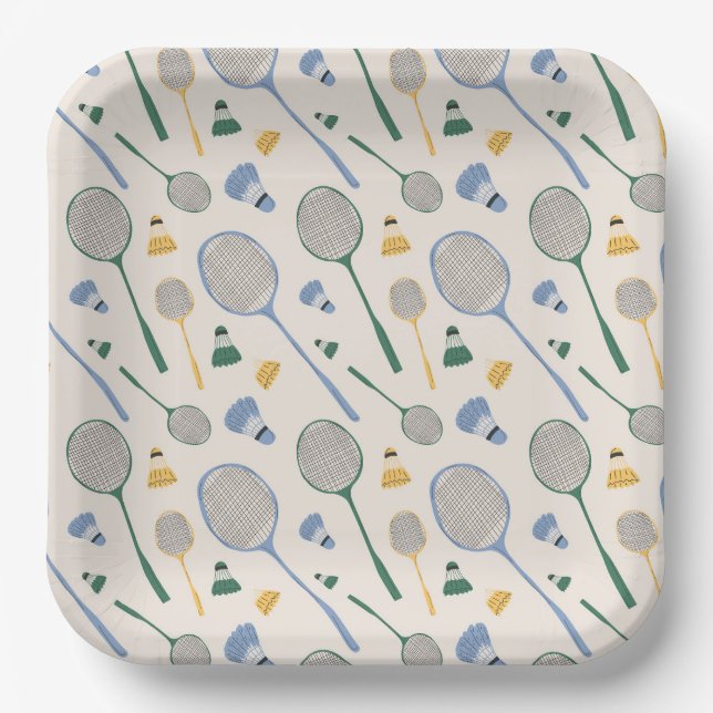 Assiettes En Carton Badminton (Recto)