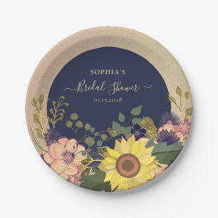 Assiettes En Carton Baigne de Fleurs pour la Mariée