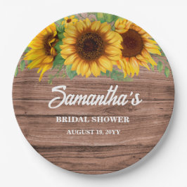 Assiettes En Carton Baigne de soleil rustique pour mariage