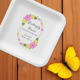 Assiettes En Carton Baisers de papillon pour la future Mme Shower de m