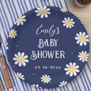 Assiettes En Carton Baisies blanches Baby shower pour garçons d'été du