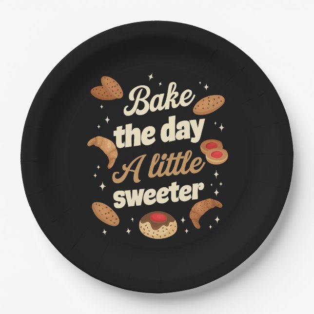 Assiettes En Carton Bake the day a little sweeter (Devant)