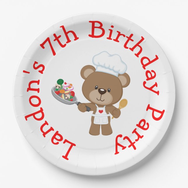 Assiettes En Carton Baking Bear Anniversaire (Devant)