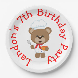 Assiettes En Carton Baking Bear Anniversaire