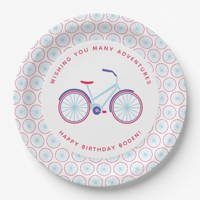 Assiettes En Carton Balade à vélo (Devant)