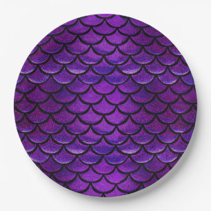 Assiettes En Carton Balances de sirènes bleues et violettes