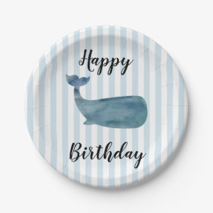 Assiettes En Carton Baleine Nautique Joyeux Anniversaire Plaques de pa